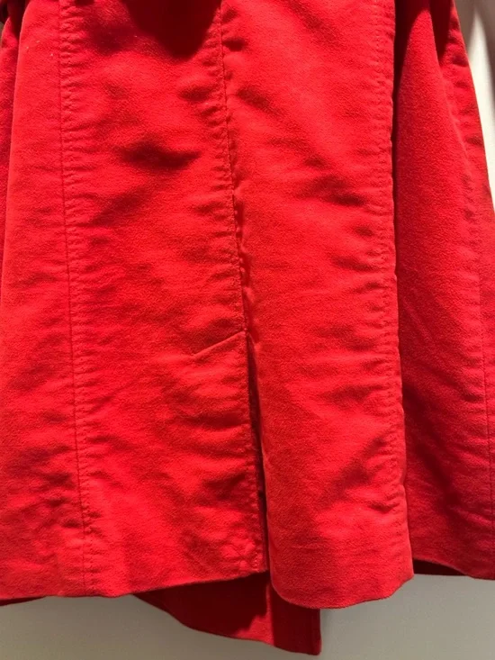 Merona Red Double-Breasted Trench Coat with Belt - Picture 9 of 11